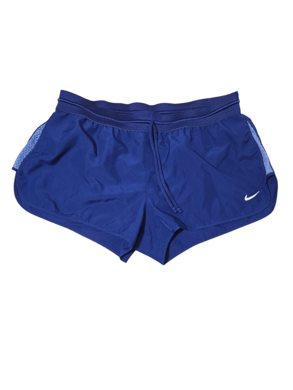 Nike Blue Women's Dri- Fit Running Shorts Swoosh Athletic Size Large